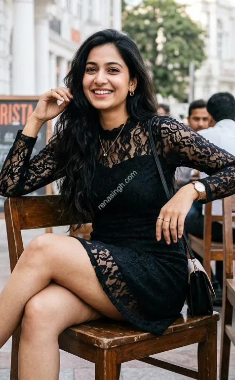 Kareena posing on cafe chair